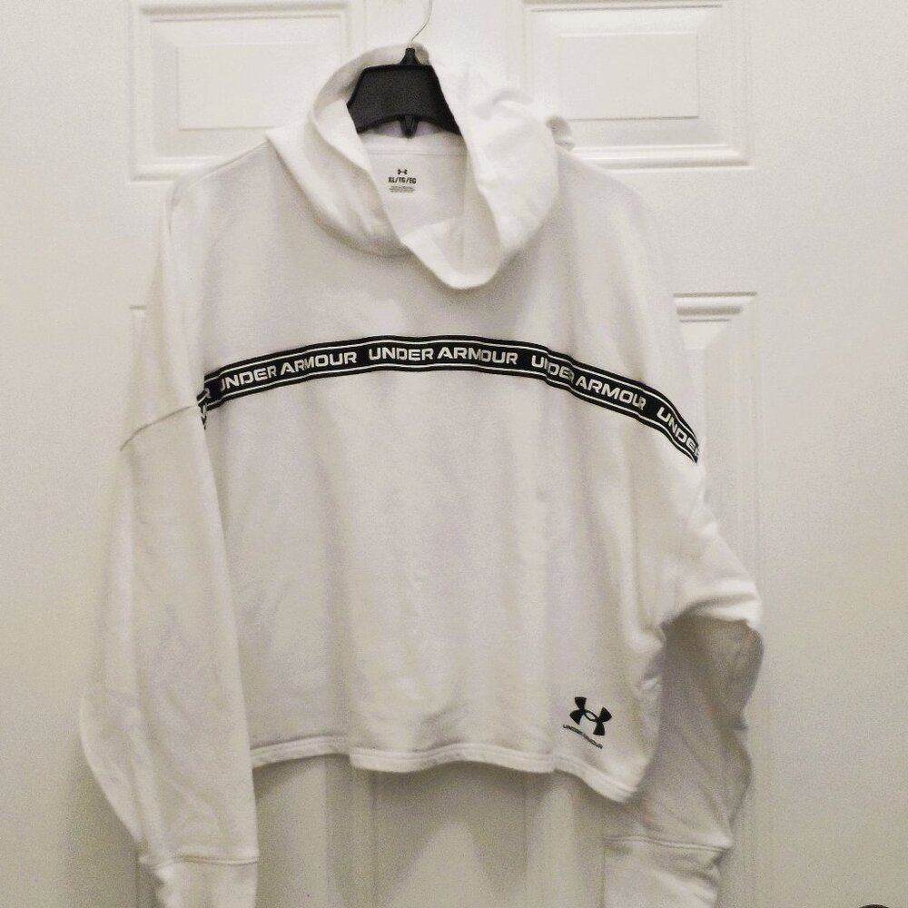 Under Armour Rival Terry Crop Loose Fit Hoodie Womens - size XL